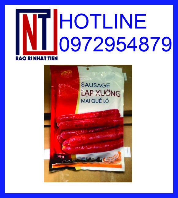 Sản xuất túi PA/PE đựng lạp xưởng, in túi lạp xưởng