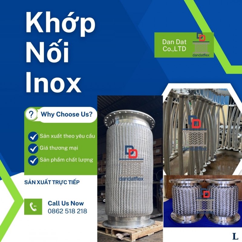 Khớp nối mềm inox chống rung mặt bích, khop noi mem, ống mềm chống rung