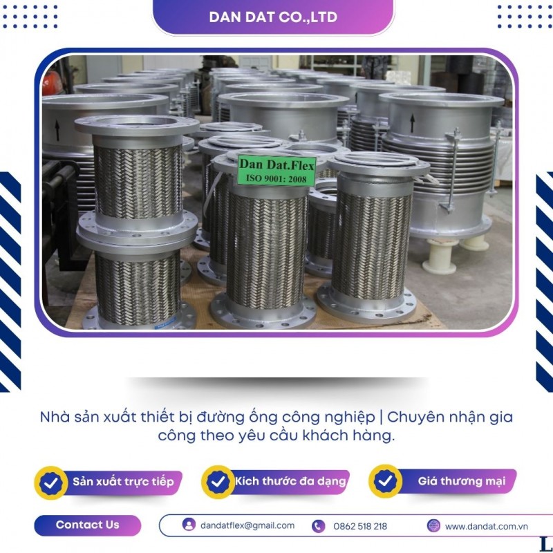 Khớp chống rung, Mối nối mềm, Khớp nối inox, Khớp nối mềm inox 304