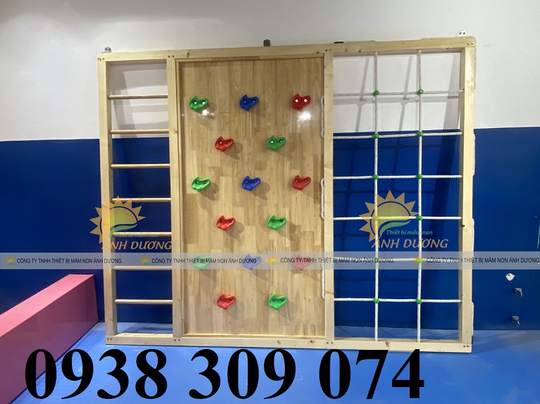 Thang leo gỗ trẻ em mầm non, vách leo núi trẻ em giá rẻ