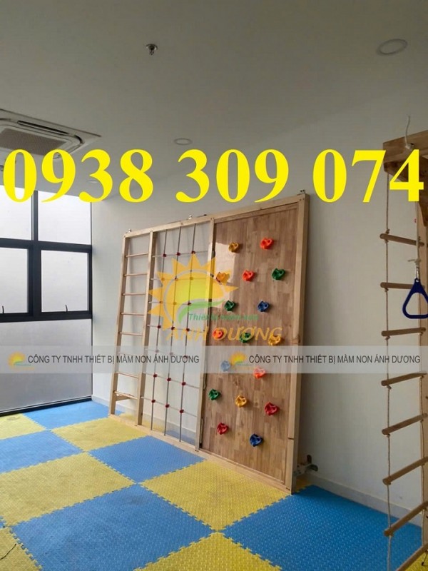 Thang leo gỗ trẻ em mầm non, vách leo núi trẻ em giá rẻ