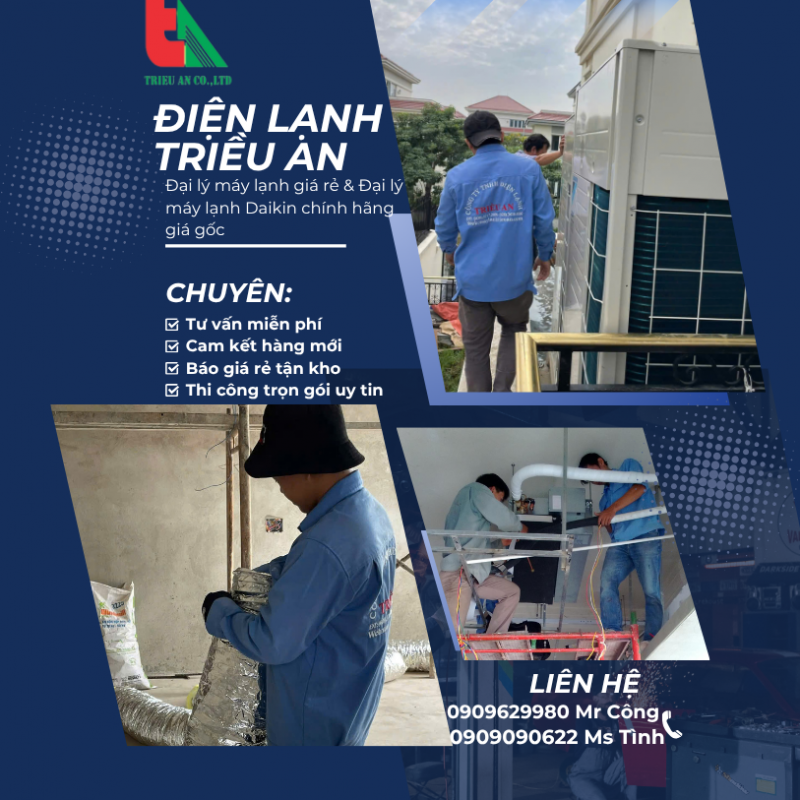Dịch Vụ Lắp Đặt Máy Lạnh Áp Trần Chuyên Nghiệp – Điện Lạnh Triều An