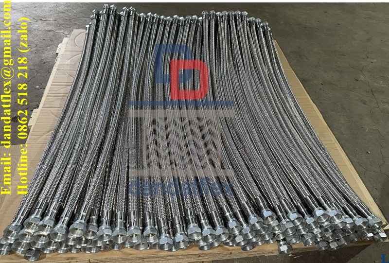 Ống dẫn dầu thủy lực bọc lưới inox, ống nối mềm vi sinh, khớp nối mềm inox 304