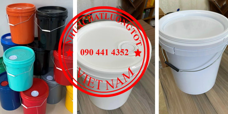 Sỉ lẻ thùng nhựa 10 lít đựng dầu nhờn, vỏ thùng sơn 12 lít, thùng nhựa 16L