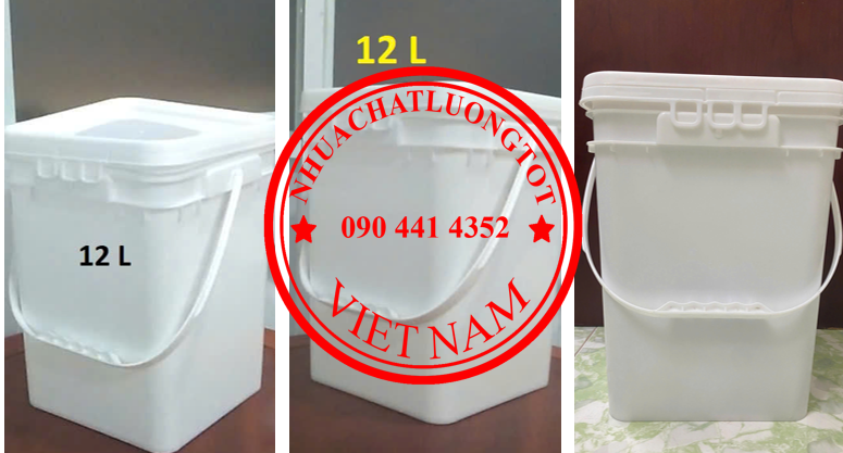 Sỉ lẻ thùng nhựa 10 lít đựng dầu nhờn, vỏ thùng sơn 12 lít, thùng nhựa 16L