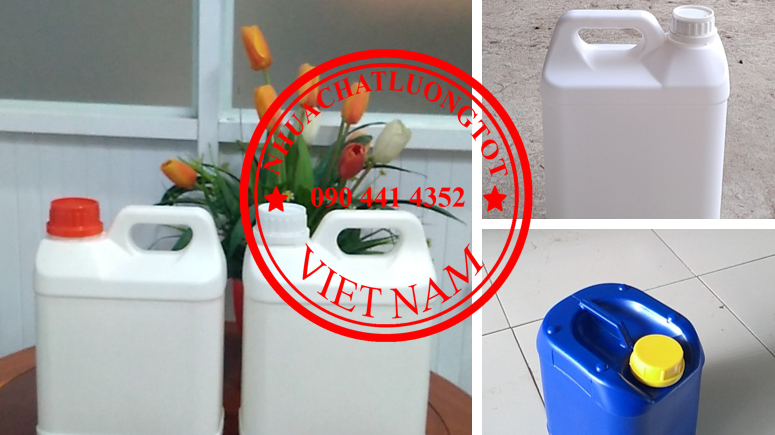 Bình nhựa 5 lít đựng axit, sỉ lẻ can nhựa 2 lít, can 1 lít dày đựng kiềm