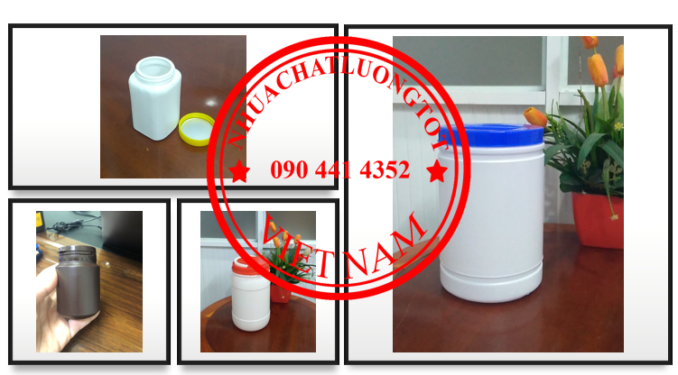 Hủ nhựa 2 ký đựng bột phấn, hủ nhựa 1 ký 5 đựng sơn, hủ 1 ký đựng mực in
