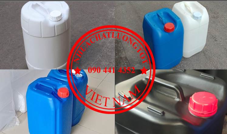 Gía can nhựa 10 lít xanh, can vàng 20 lít đựng hóa chất, can vuông 25 lít xanh