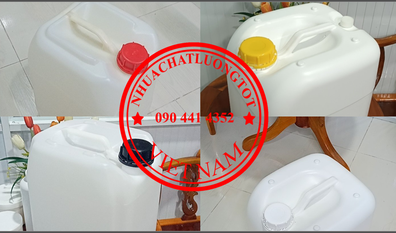 Gía can nhựa 10 lít xanh, can vàng 20 lít đựng hóa chất, can vuông 25 lít xanh