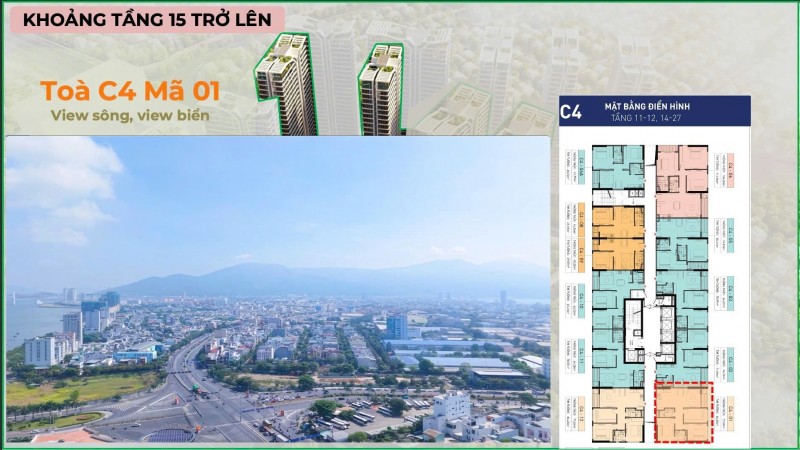 Suất ngoại giao CHCC ven sông Hàn, trung tâm thành phố Đà nẵng, giá chỉ 8x triệu/m2, vừa view sông