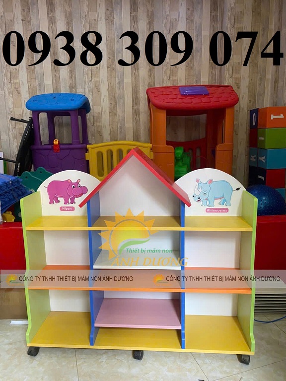 Tủ kệ mầm non, kệ góc mầm non, giá đồ chơi mầm non