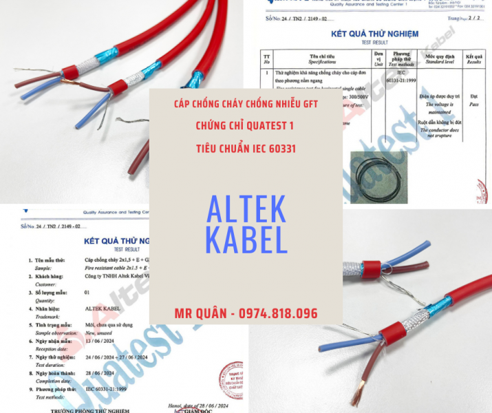 Cáp Chống Cháy 2x1.5+E+GFT – IEC60331, BS6387