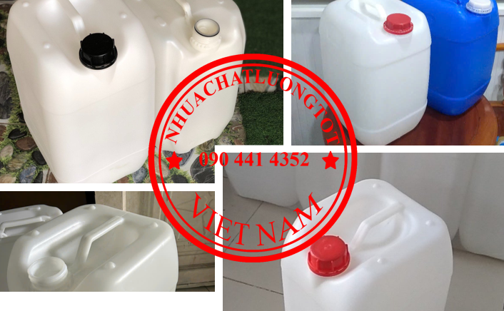 Can nhựa 10 lít đựng kiềm, can 20 lít đựng axit, can nhựa 25 lít đựng nước muối