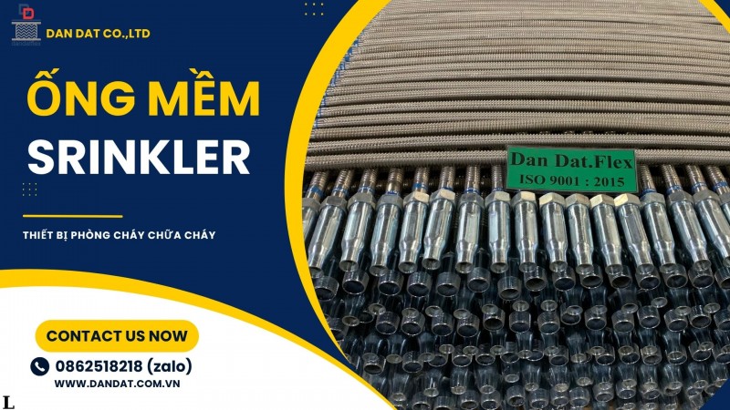 Ống mềm kết nối đầu phun Sprinkler, Khớp nối mềm PCCC, Ống mềm cấp nước đầu phun