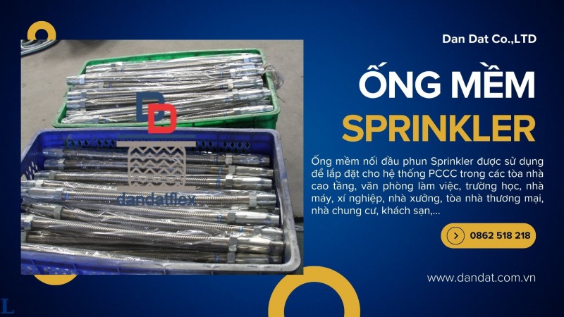Ống mềm kết nối đầu phun Sprinkler, Khớp nối mềm PCCC, Ống mềm cấp nước đầu phun
