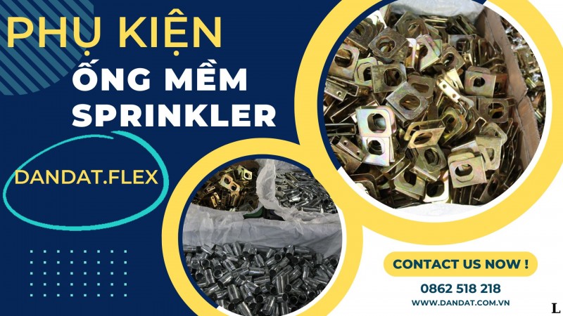 Khớp nối mềm Sprinkler, Ống mềm cấp nước đầu phun PCCC, Dây mềm chữa cháy D20
