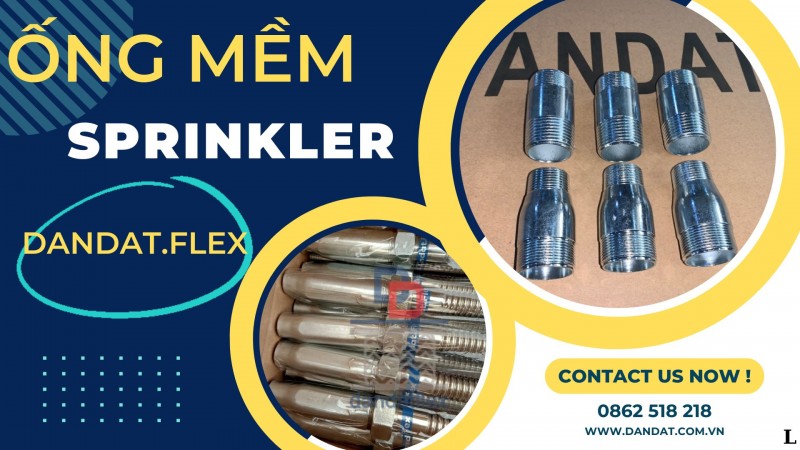 Khớp nối mềm Sprinkler, Ống mềm cấp nước đầu phun PCCC, Dây mềm chữa cháy D20