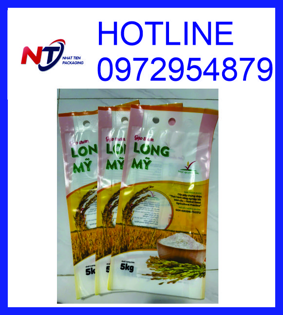 Túi PA đựng gạo 2kg, bao bì đựng gạo 2kg