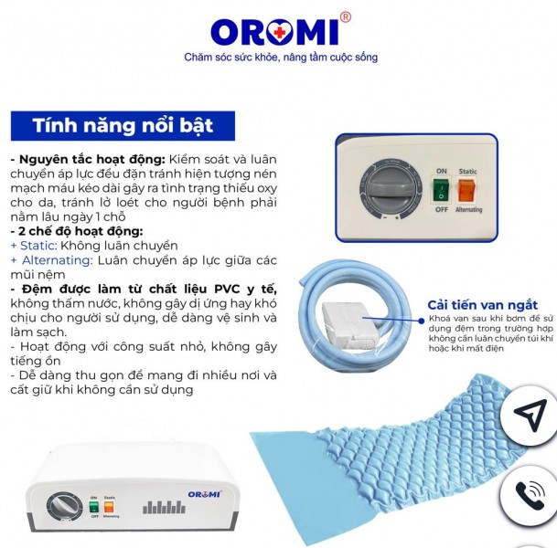 Thiết bị y tế 4H.Đệm chống loét OROMI HF608..