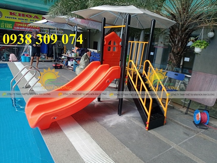Cầu trượt đôi, cầu trượt mini, cầu trượt ngoài trời giá rẻ