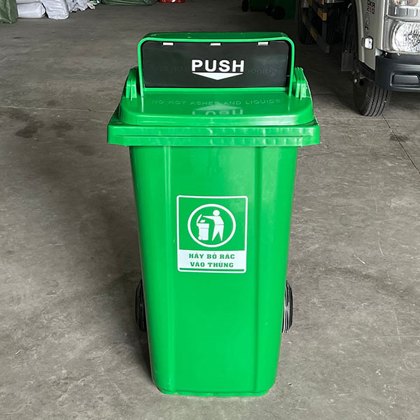 Thùng rác có mái che đôi – Chống mưa hiệu quả 