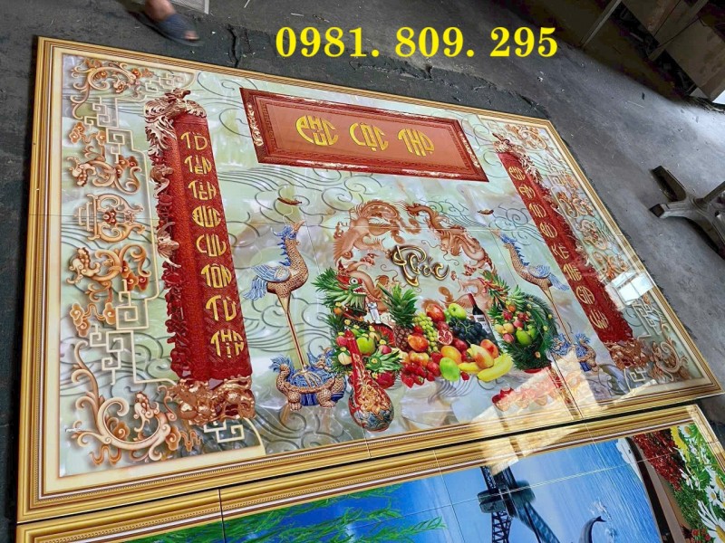 Gạch trang trí 3d ban thờ chữ phúc 