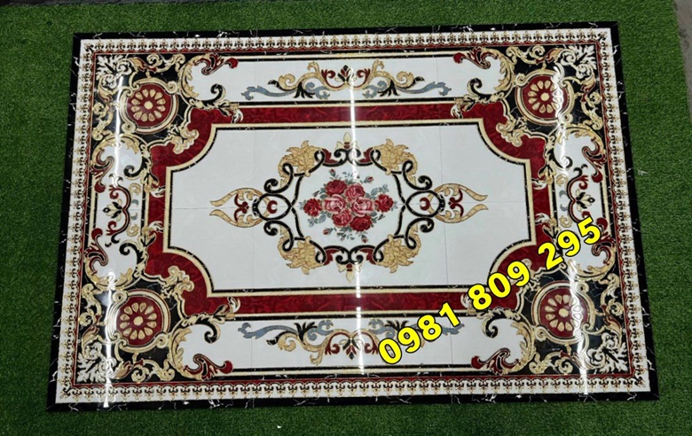 Gạch thảm lát nền đẹp trang trí phòng khách 