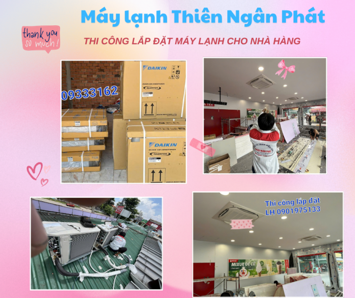    Thi công lắp đặt máy lạnh âm trần cho nhà hàng trọn gói - ưu đãi giá tốt    