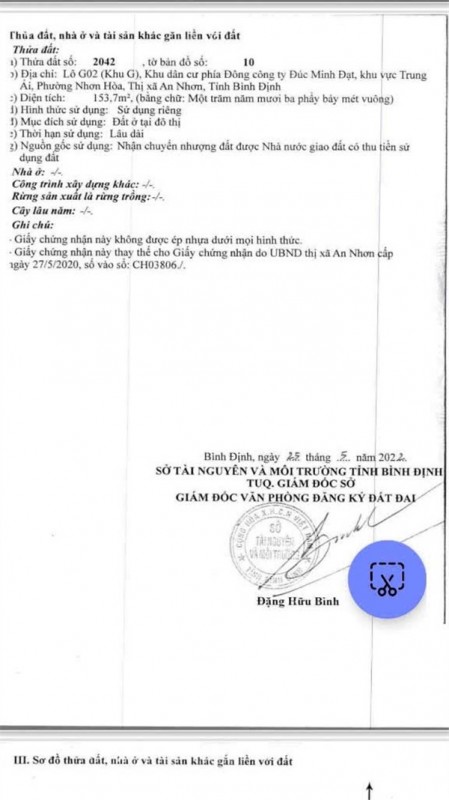 Chính chủ ngộp bank cần bán nhanh lô đất tiềm năng tại thị xã An Nhơn, Bình Định (giảm mạnh 100 tr)