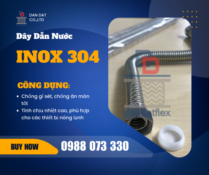 Ống mềm inox cấp nước vòi nóng lạnh, Dây dẫn nước mềm inox, Dây mềm cấp nước thép không gỉ