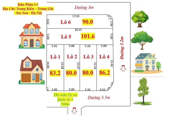 Kiệt tác Hàng F0 Phân 6 Lô trên Trung Kiên, Trung Giã, Sóc Sơn, Hà Nội.