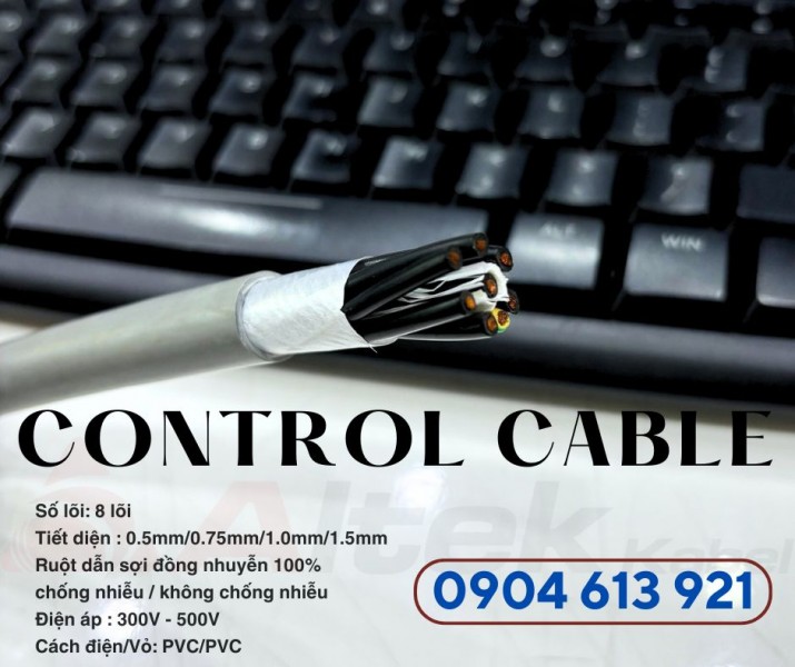 Cáp điện 8 lõi không chống nhiễu 8x0.75mm2 Altek Kabel cho hệ thống điều khiển 