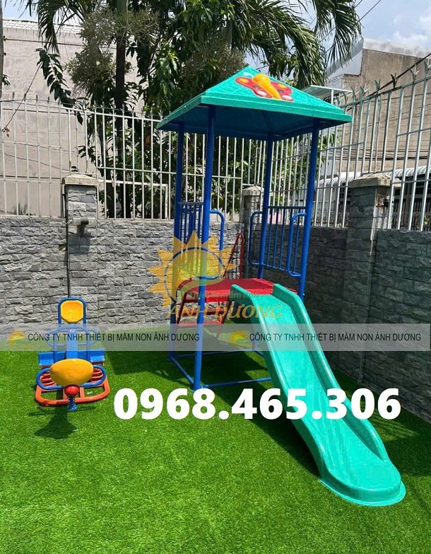 Nhà chòi cầu trượt trẻ em, cầu trượt có mái che trẻ em