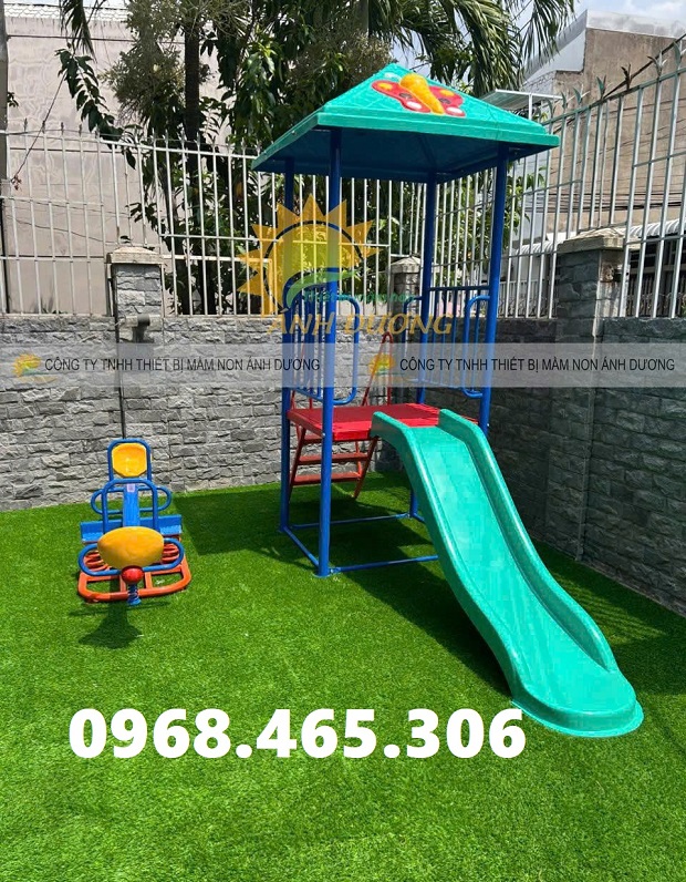 Nhà chòi cầu trượt trẻ em, cầu trượt có mái che trẻ em