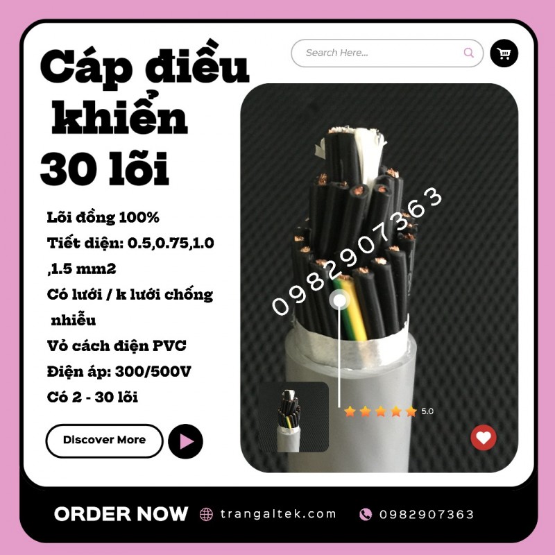 Cáp Điều Khiển 30 Lõi Altek Kabel Truyền Tín Hiệu Ổn Định