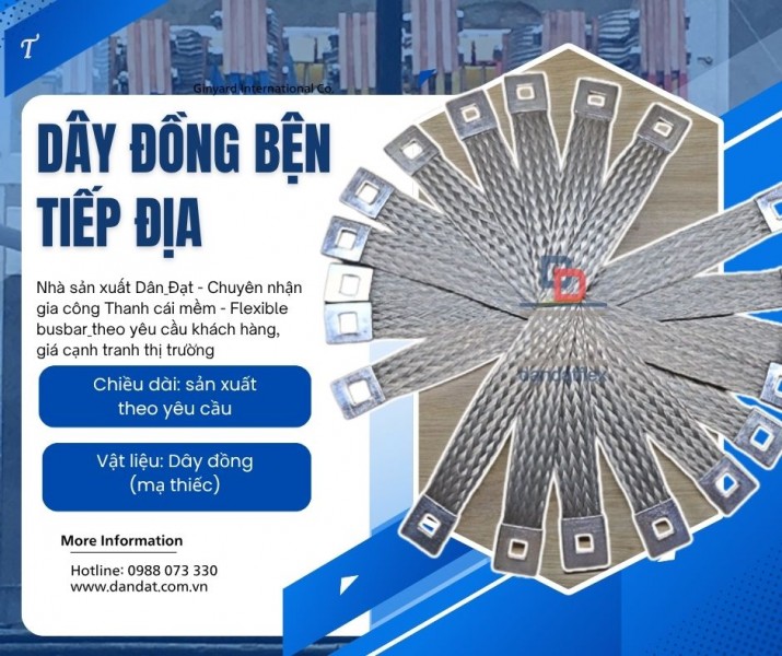 Thanh cái mềm/ Thanh nối đồng mềm/ Dây đồng bện tiếp địa có bấm cose