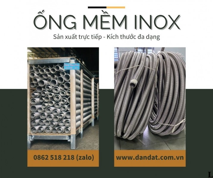 Ống thép chôn bê tông, ống mềm inox chịu nhiệt đàn hồi DN50