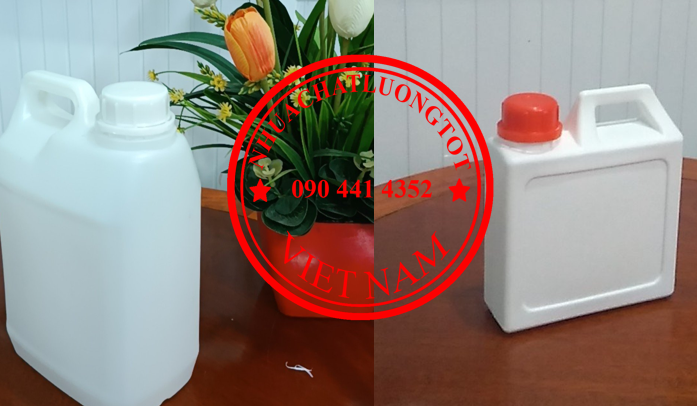 Gía can nhựa 500ml, bình nhựa 1 lít tròn, can nhựa HDPE 2 lít vuông, can nhựa 5 lít dựng thuốc tẩy