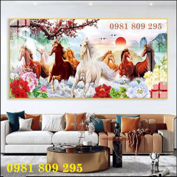 Gạch ốp 3d phòng khách ngựa 