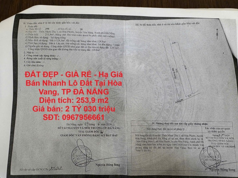 ĐẤT ĐẸP - GIÁ RẺ - Hạ Giá Bán Nhanh Lô Đất Tại Hòa Vang, TP ĐÀ NẴNG