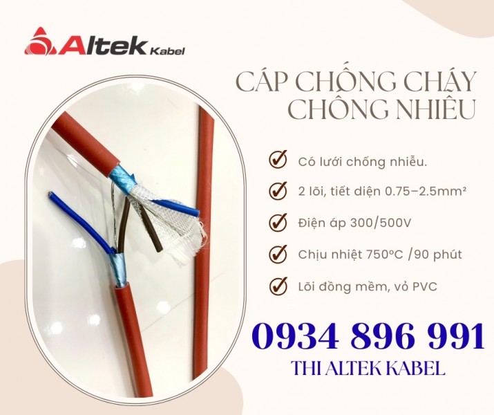 Cáp chống cháy chống nhiễu 2×1.0 Đà Nẵng, Hà Nội, HCM