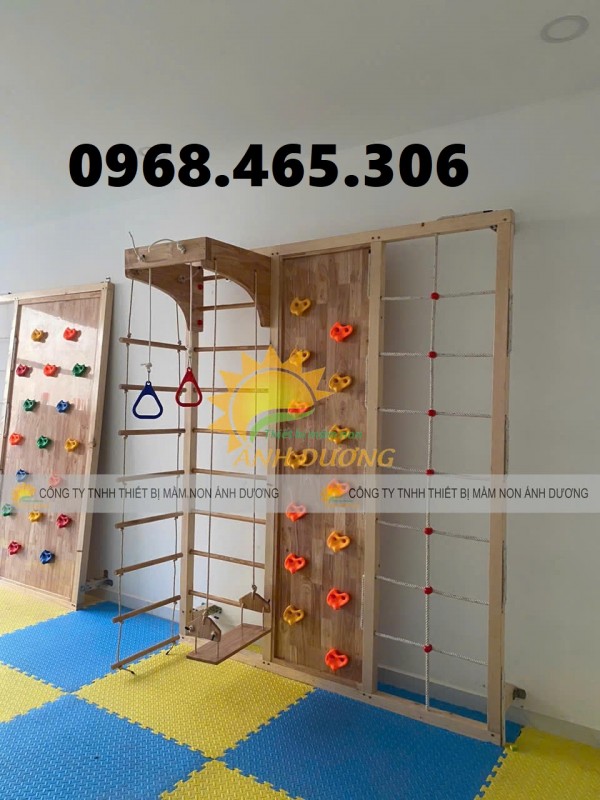 Thang leo gỗ mầm non chất lượng cao, thang leo gỗ trẻ em