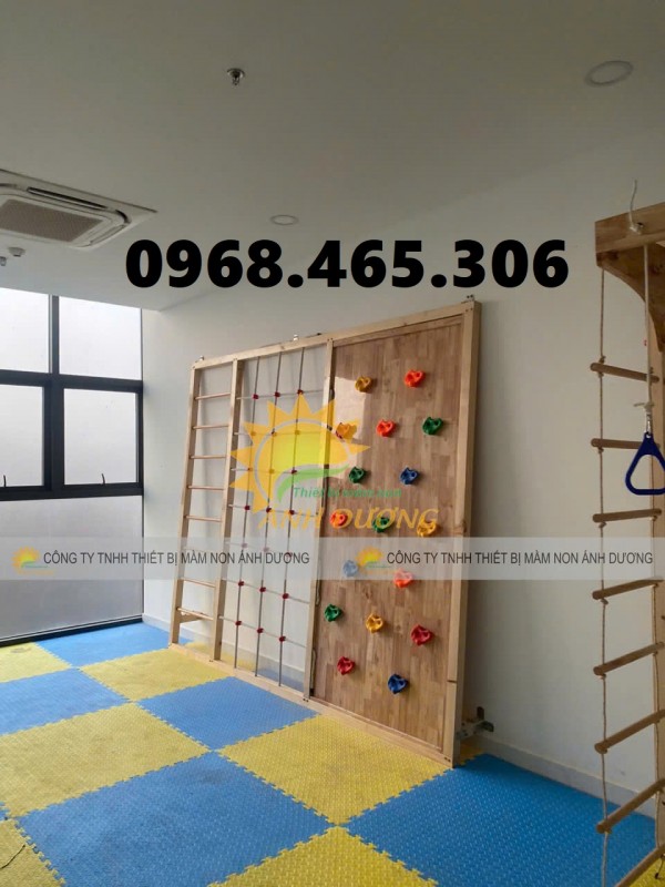Thang leo gỗ mầm non chất lượng cao, thang leo gỗ trẻ em