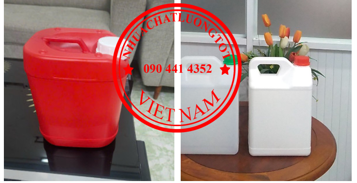 Can nhựa 500ml đựng mẫu, can 1 lít đựng axit loãng, can 2 lít đựng thuốc diệt côn trùng
