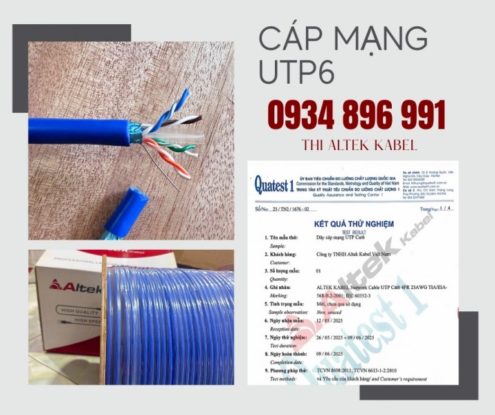 Cáp mạng UTP CAT6 Altek Kabel chính hãng