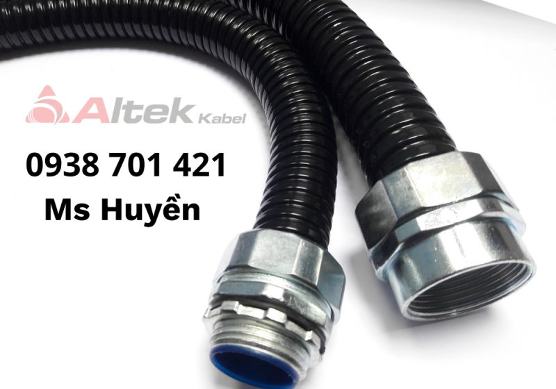 Ống Ruột Gà,  Lõi Thép Bọc Nhựa + Đầu Nối   