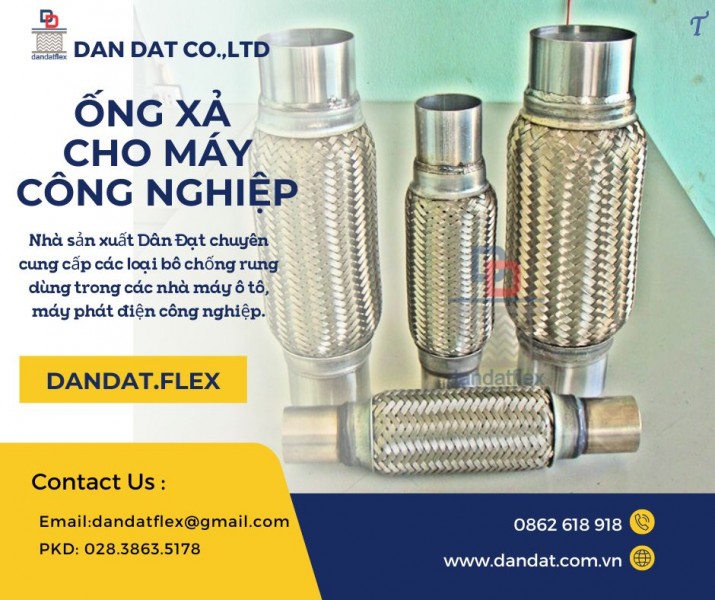 Bô zin chống rung inox/ Ống xả máy phát điện/ Ống bô giảm chấn inox