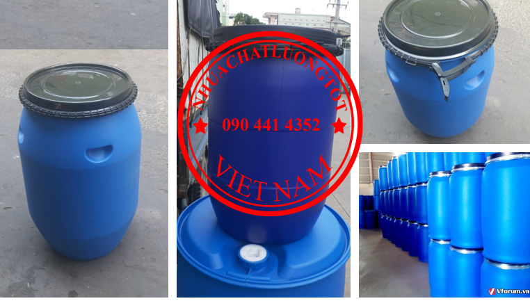 Thùng phuy 220 lít đựng dung môi, vỏ thùng phuy 200 lít đựng thành phần hóa học 