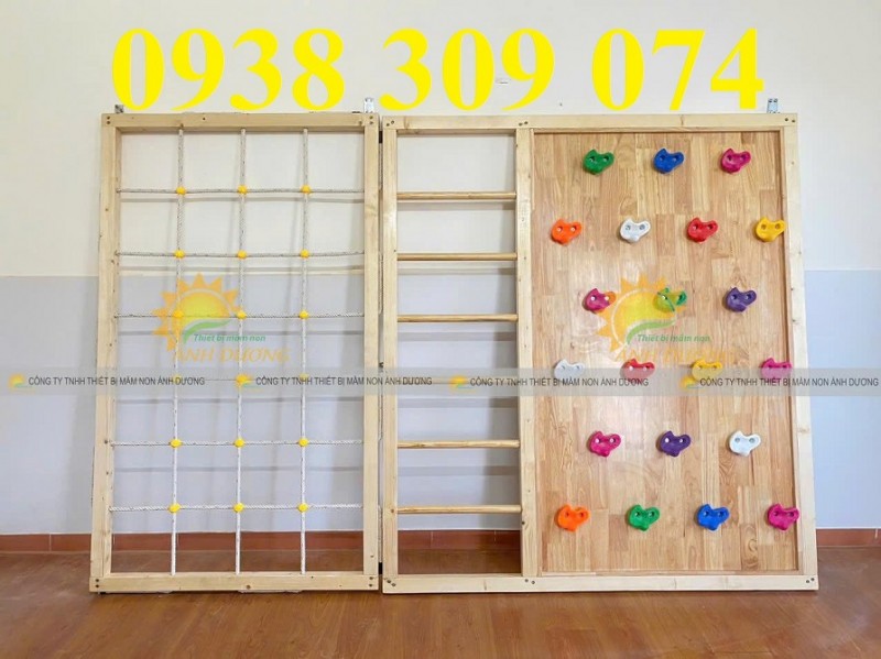 Thang leo gỗ mầm non, thang leo sắt vận động cho trẻ giá rẻ
