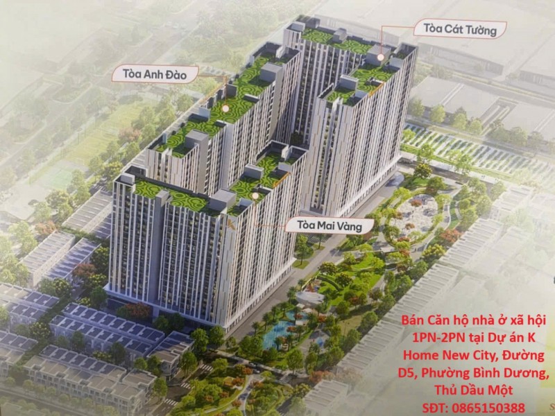 NHÀ VỊ TRÍ ĐẸP – GIÁ TỐT cần bán nhanh căn hộ nhà ở xã hội 1PN-2PN tại K - Home City Bình Dương